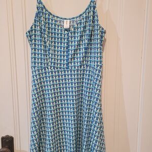 Abound Blue and White Patterned Midi Dress